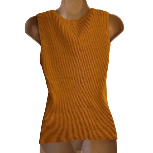 Cable & Gauge Yellow Sleeveless Tank Top Size Medium - Picture 2 of 2